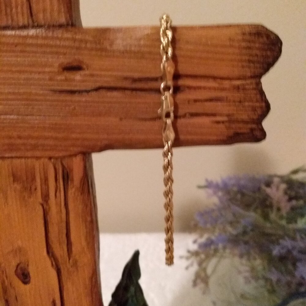 10k yellow gold rope bracelet